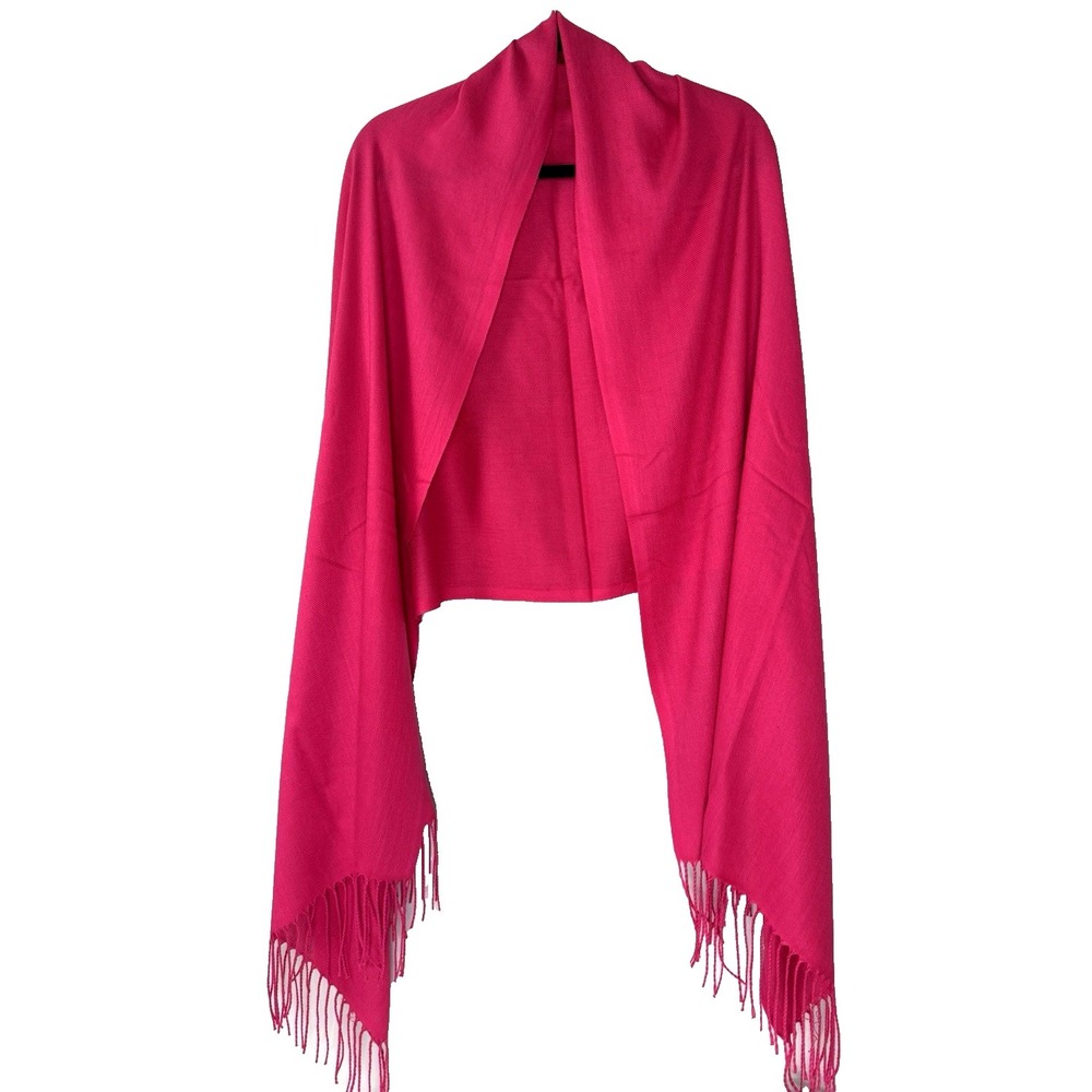 Pashmina Womens Deep Hot Pink Scarf Wrap Shawl 74x27 Vibrant Layering Evening